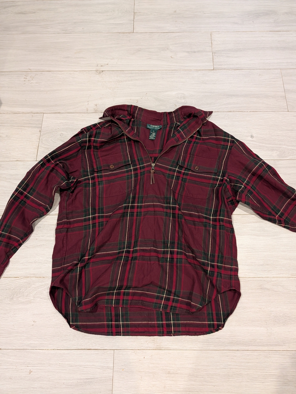 Ralph Lauren Men’s Burgundy Plaid Button-Down Shirt